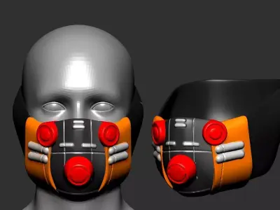 gas mask helmet high poly sculpt 3d printable  3D model get