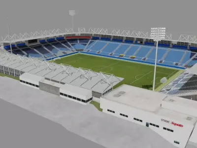 Stade Saputo - Montreal Canada 3D Model Low-poly 3D model