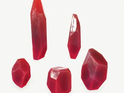 Crystal Set Low-poly 3D model