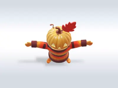 Jolly Pumpkin halloween Character 3D model