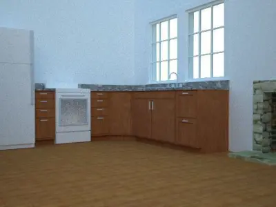 Craftsman Style Cabin - Interior and Exterior 3D model