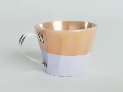 Iridescent peach luster porcelain cup Free 3D model