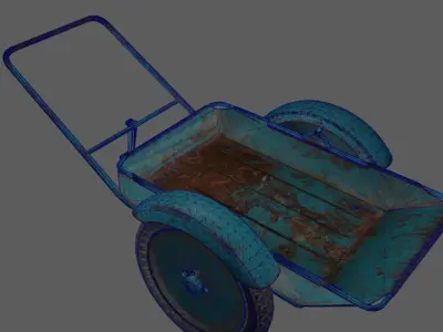 Forklift tractor Low-poly 3D model