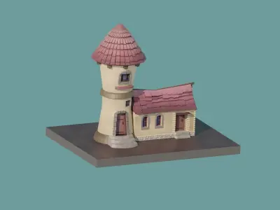 Cartoon Fantasy House Low-poly 3D model