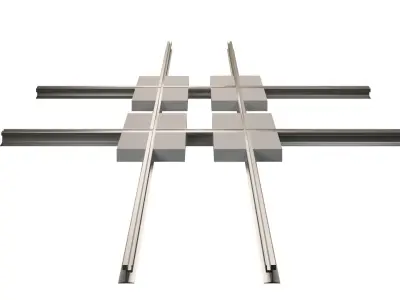 Collection of Tram Rails Elements 3D model