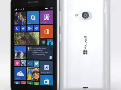 Microsoft Lumia 535 and Dual SIM White Low-poly 3D model