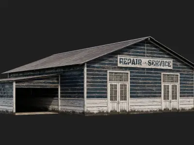 45-46-47-48 - Farm Buildings 4K PBR GameReady Low-poly 3D model