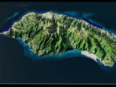 Madeira Island full 3d model terrain 3D model