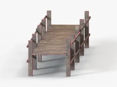 wood bridge Free low-poly 3D model
