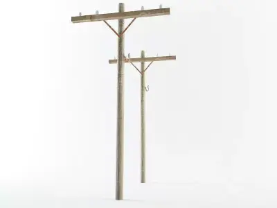 Electricity poles 3D model