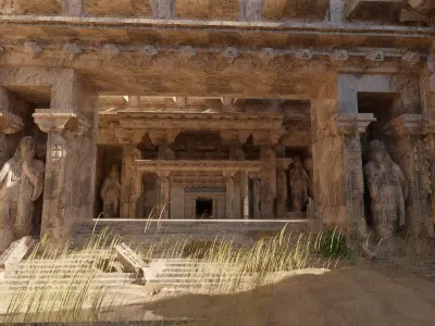 old temple ancient ruins made in blender  3D model