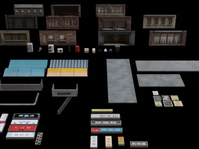 Modular Buildings Asset Pack 3D model