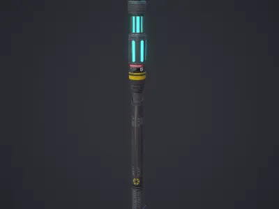 Sci-Fi Lightning Pole Device Low-poly 3D model