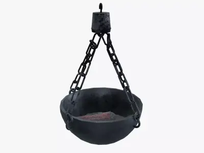 Medieval Torch V27 Low-poly 3D model