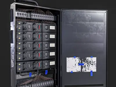 Electric Fuse Box   3 Types Low-poly 3D model