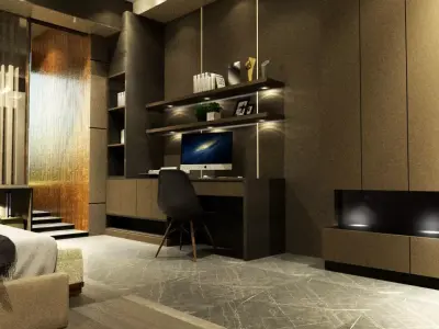 interior bedroom 3d 3D model