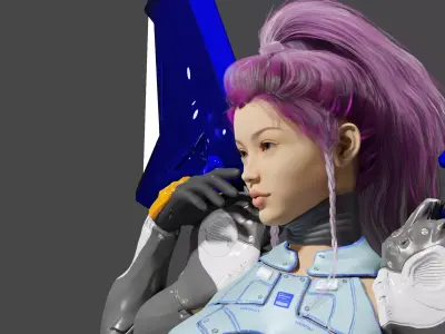 Juli the Sci Fi Character Low-poly 3D model