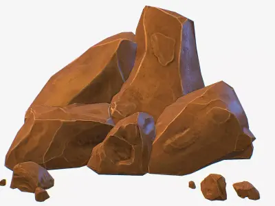 Cartoon Rock Pack Low-poly 3D model