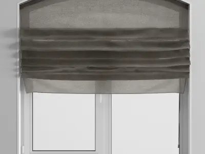 Roman curtains and a plastic window 3D model