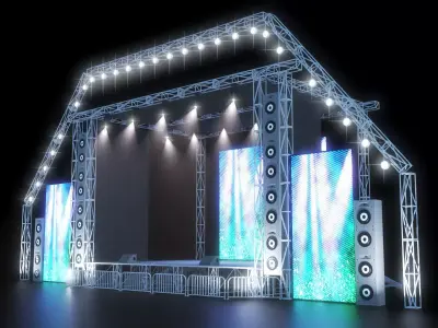 concert stage  Low-poly 3D model