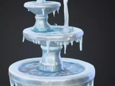 Frozen City Fountain Low-poly 3D model