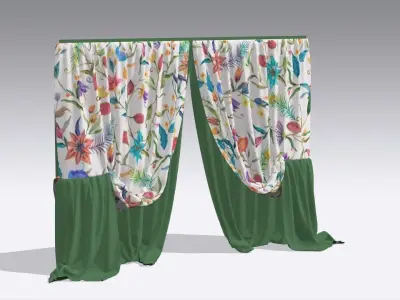 Curtain Low-poly 3D model