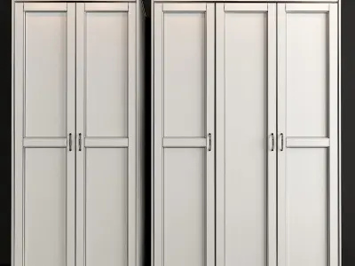 Wardrobesongesand pair of wardrobes with lights 3D model