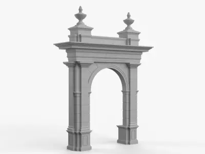 Textured Single Classic Arch 019 3D model