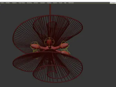 RIBBON SWIRL CHANDELIER 6 LIGHT Low-poly 3D model