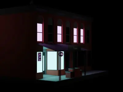Shop or Restaurant Low-poly 3D model