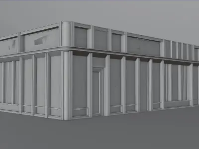 Modular Shopfront Kit - Game Ready Low-poly 3D model