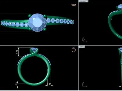 Engagement ring 3D print model