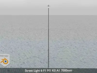 Street Light 6 F1 M1 K0 A1 7000mm Low-poly 3D model