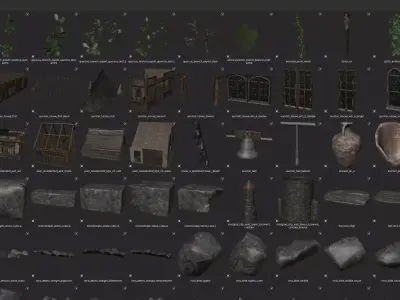 500 Medieval Game Assets Vol4-Inspired by The Witcher 3 Low-poly 3D model
