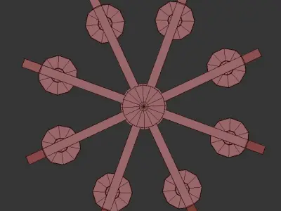 CRISS wooden ceiling light fixture 3D model