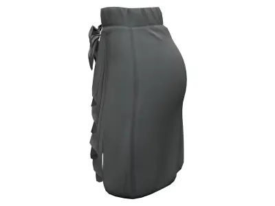 Front Ruffled Mini Skirt Low-poly 3D model