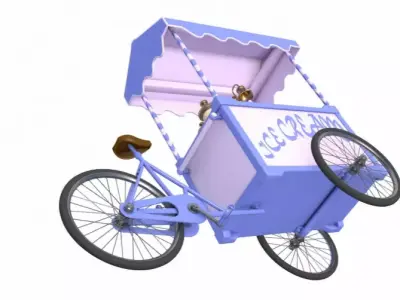Ice Cream Handcart 3D model