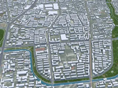 Shenyang Liaoning China 50km AI Low-poly 3D model