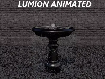 Lumion fountain - animated Low-poly 3D model