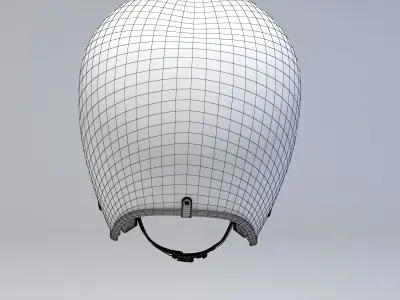 Yellow Retro Motorcycle Helmet 3D model