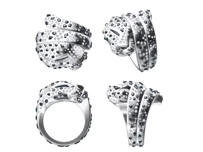 tiger rope style  diamond ring  3D print model