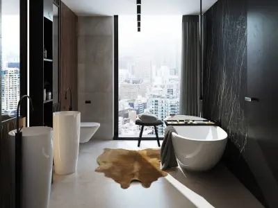 Bathroom Interior Scene for Cinema 4D and Vray 3D model