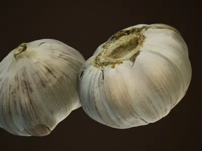 Photogrammetry - Garlic - 4K Low-poly 3D model