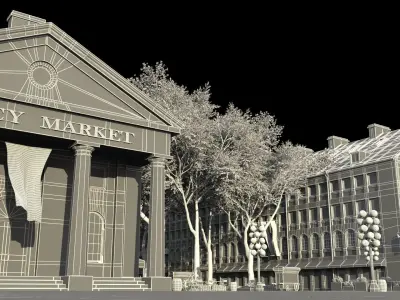 Quincy Market Boston Exterior 3D model