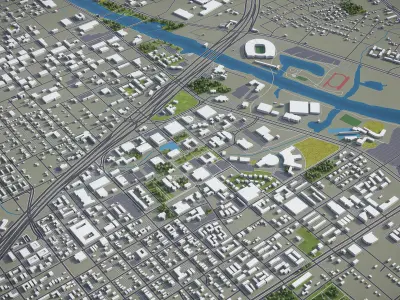 Waco - city  Low-poly 3D model