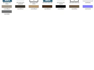 Oak wood 2 with 6 colors Texture