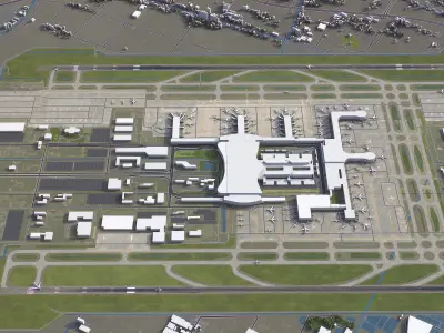 Hangzhou - Airport - HGH Low-poly 3D model