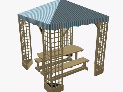 OUTDOOR FURNITURE 27 Low-poly 3D model