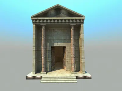 Tample - Low poly egyptian temple Low-poly 3D model