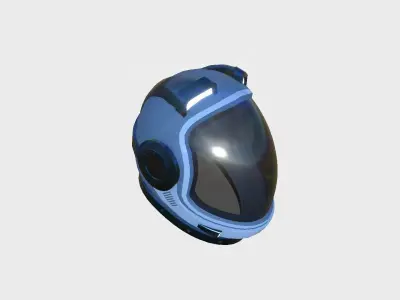 Astronaut Helmet B03 Blue - Character Design Fashion Low-poly 3D model